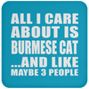 All I Care About Is Burmese Cat And Like Maybe 3 People - Drink Coaster