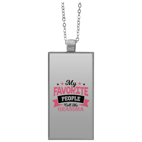 My Favorite People Call Me Grandma UN4682 Rectangle Necklace