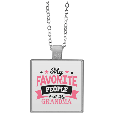 My Favorite People Call Me Grandma UN4684 Square Necklace