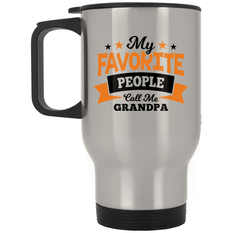 My Favorite People Call Me Grandpa XP8400S Silver Stainless Travel Mug