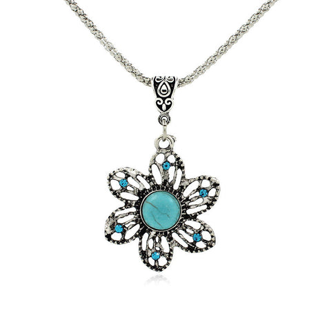 Normal - 2015 Latest Popular Best-selling  Retro Bohemian Fine Sunflowers Turquoise  Pendants