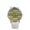 Superior New Fashion  Banana Pattern Leather Band Analog Quartz Wrist Watches June 1