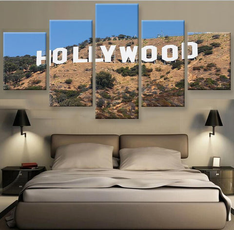 Frame 5 Panels Painting For Living Room Decor Decor Modular High Quality Pictures Wall Pictures For living room, Color - Chocolate